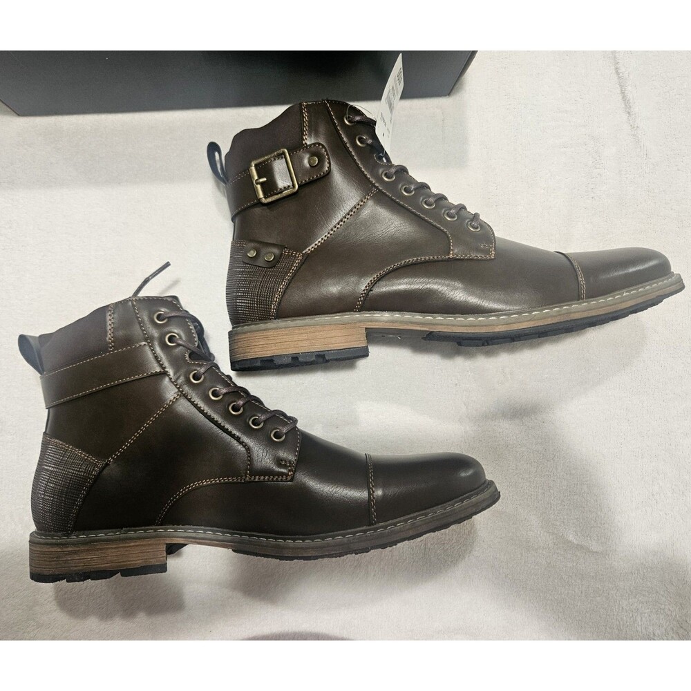 J Ferrar Jay Ferrara Mens Boots Size 13M Slate Brown Combat Cap Toe New In Box